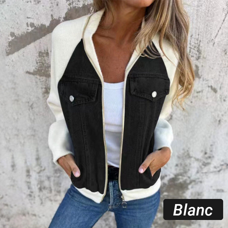Levoire | Veste En Jean Patchwork Tendance Votre Nouveau Favori ! Blanc
