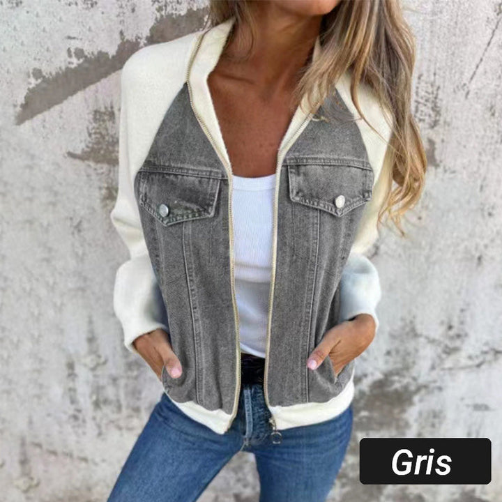 Levoire | Veste En Jean Patchwork Tendance Votre Nouveau Favori ! Gris