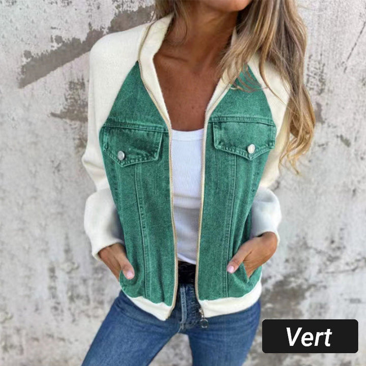 Levoire | Veste En Jean Patchwork Tendance Votre Nouveau Favori ! Vert