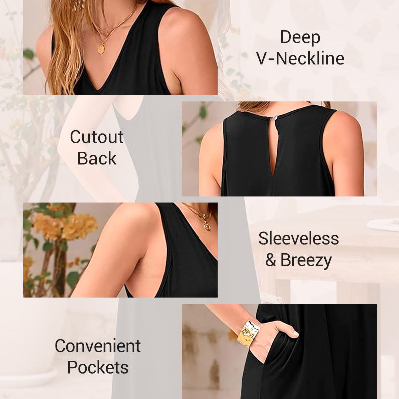 Levoire | Plage Robe À Décolleté En V Sans Bretelles À Jambes Larges Pour Femmes