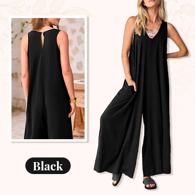 Levoire | Plage Robe À Décolleté En V Sans Bretelles À Jambes Larges Pour Femmes Noir