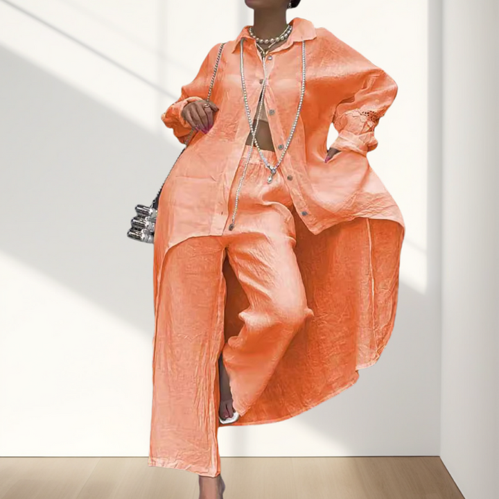 Levoire | Ensemble Chic Femme Deux Pièces Orange