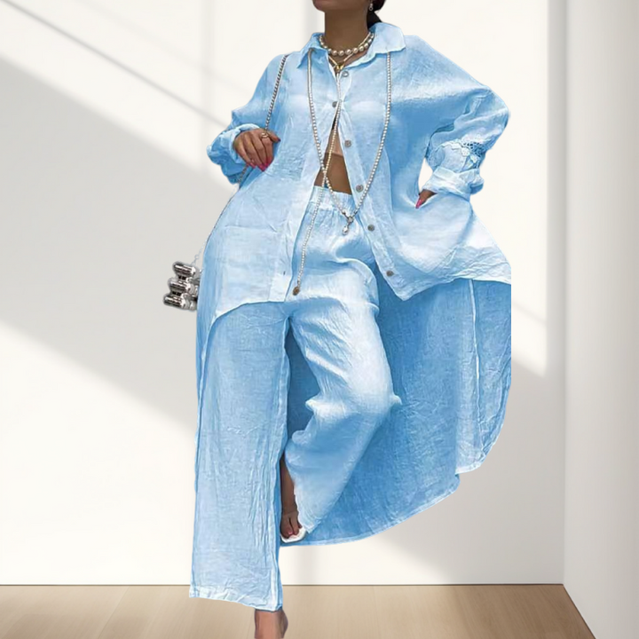 Levoire | Ensemble Chic Femme Deux Pièces Bleu ciel