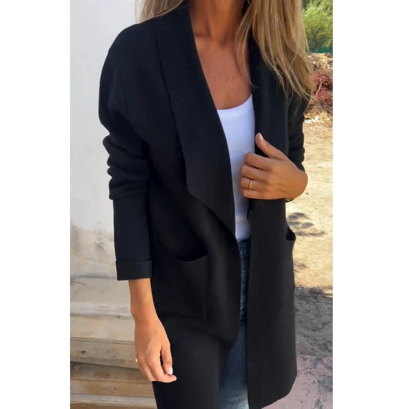 Levoire | Cols inversés pull décontracté Noir