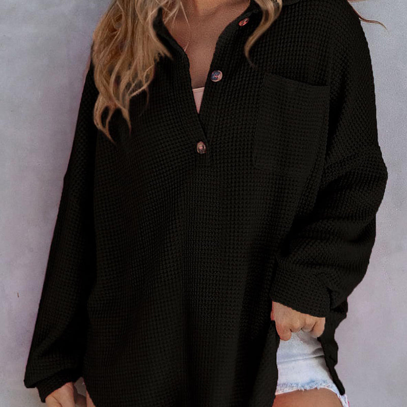 Levoire | Pull à col en V en tricot Noir