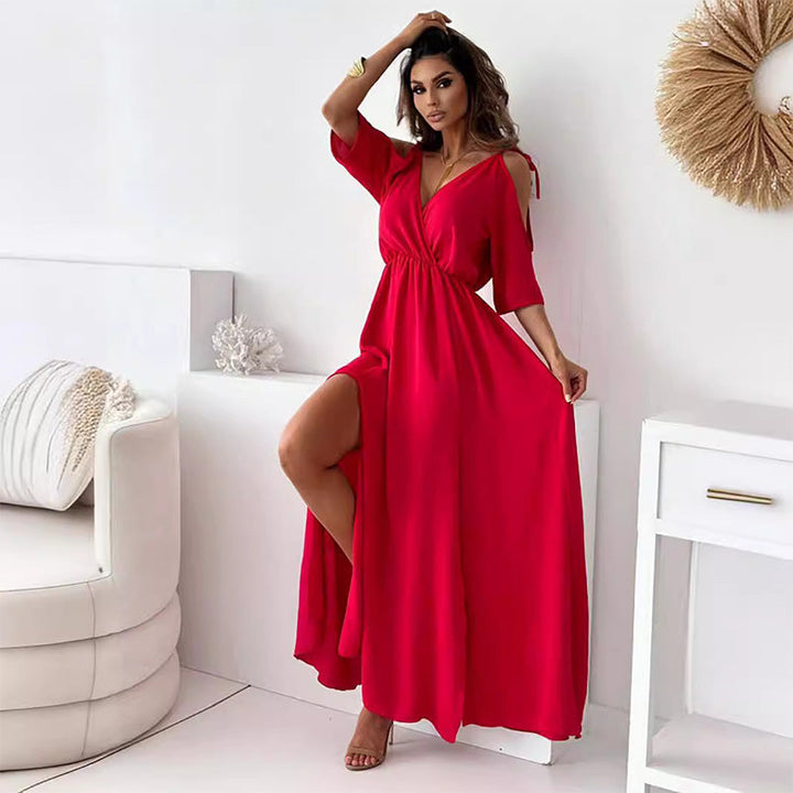 Levoire | Robe Fendue Élégante Et Sensuelle Rouge