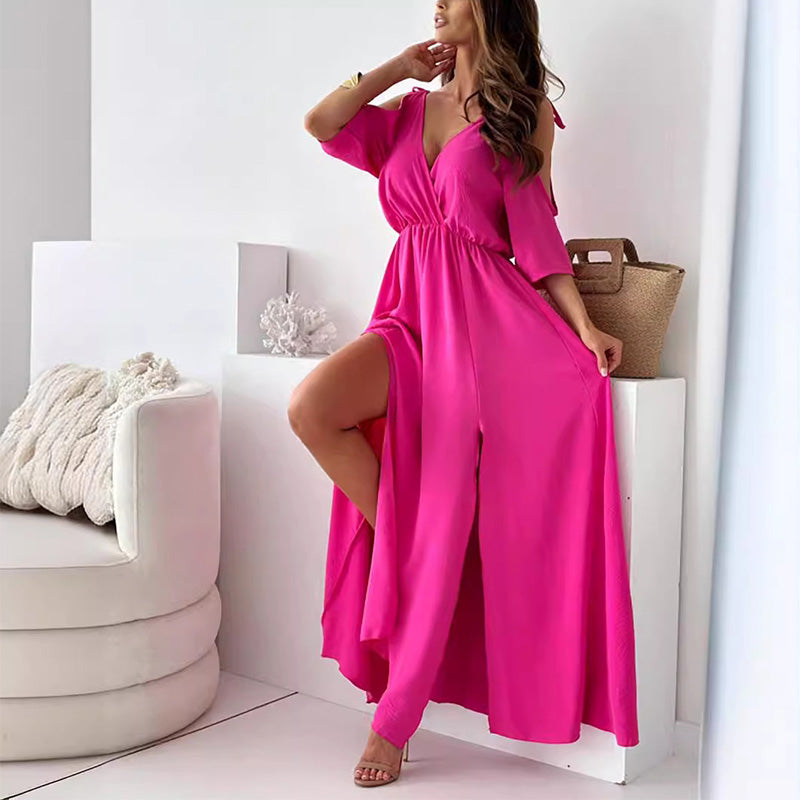 Levoire | Robe Fendue Élégante Et Sensuelle Rose