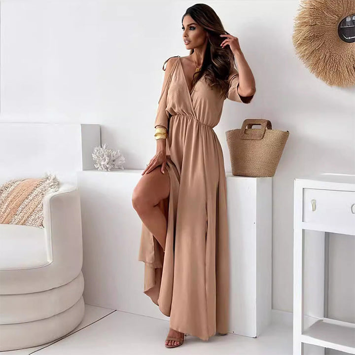 Levoire | Robe Fendue Élégante Et Sensuelle Marron