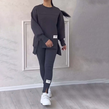 Levoire | Lssig Femmes Sweatshirt Et Leggings Ensemble Gris foncé