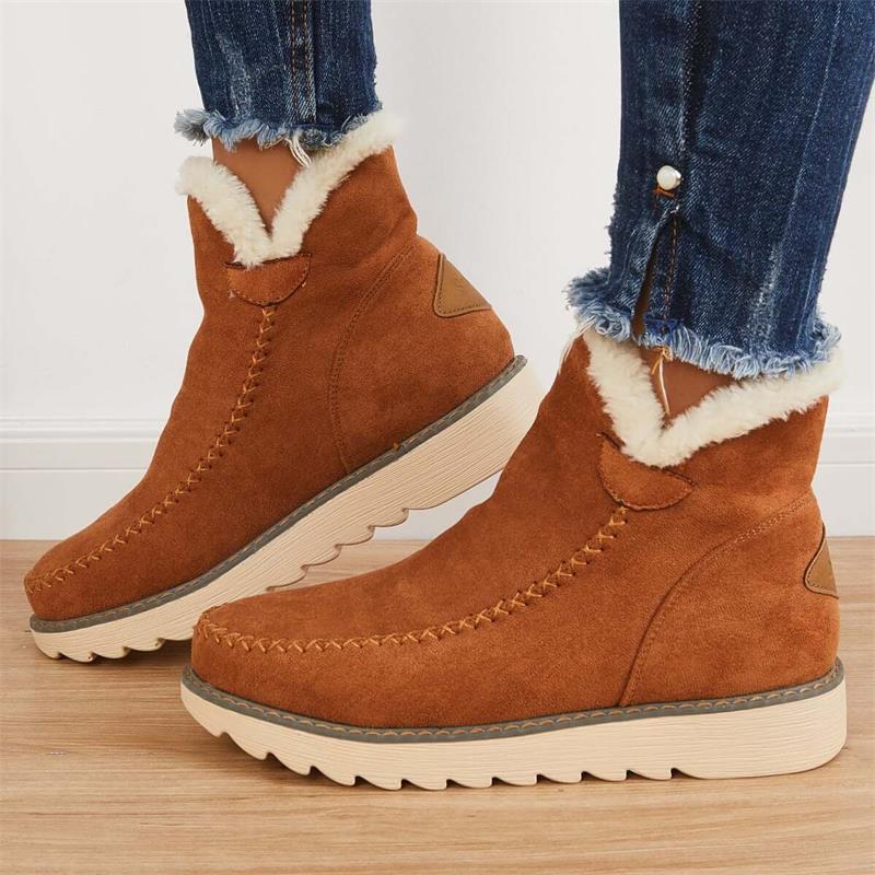 Levoire | Bottes Cheville Doublées Antidérapantes Confortables Braun