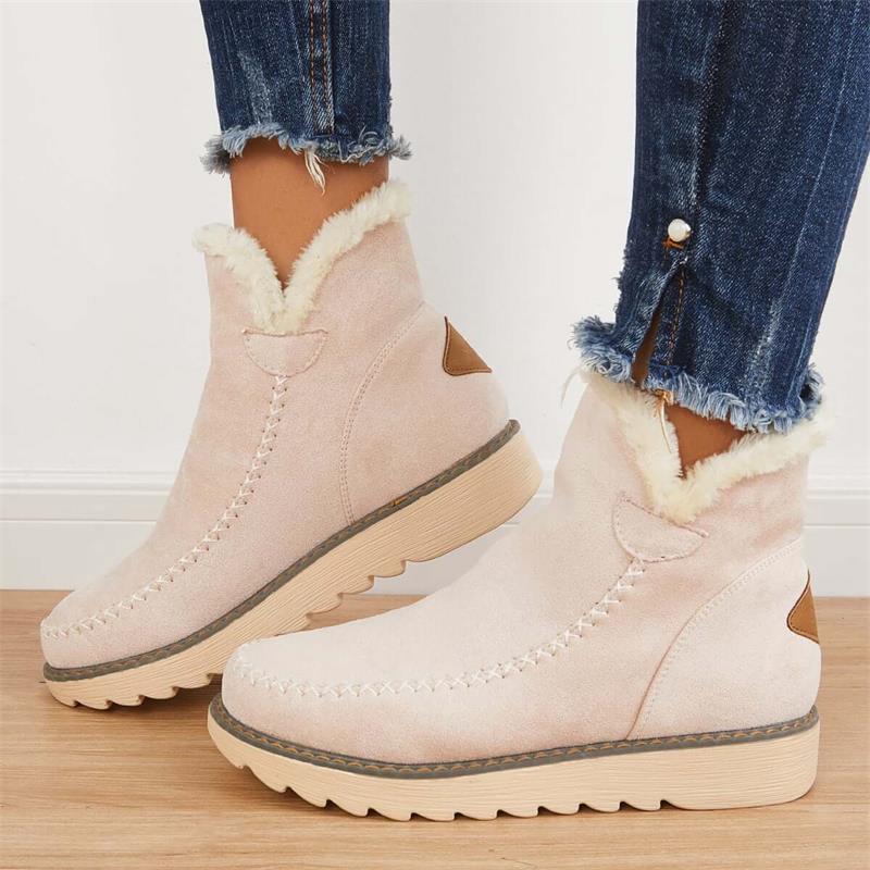 Levoire | Bottes Cheville Doublées Antidérapantes Confortables Beige