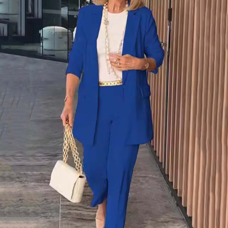 Levoire | Légante Ensemble Deux Pices Blazer Et Pantalon Bleu