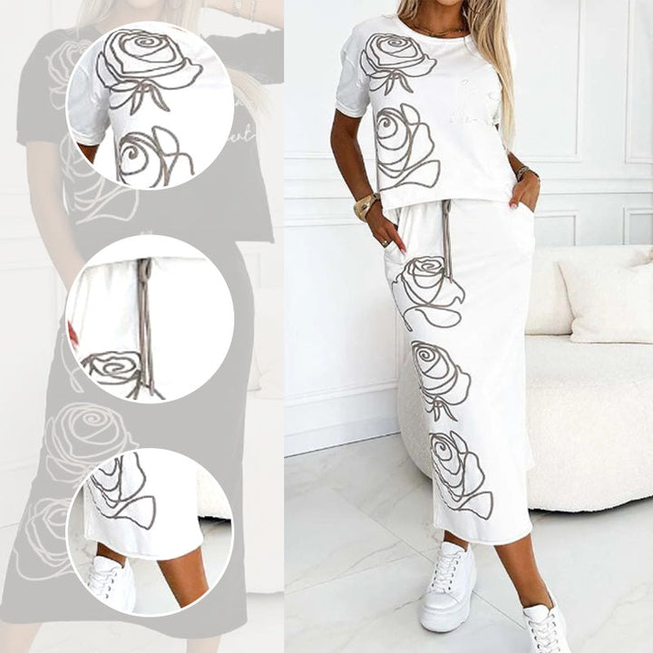 Levoire | Élégantes Deux Pièces Ensemble Motif Floral Femmes