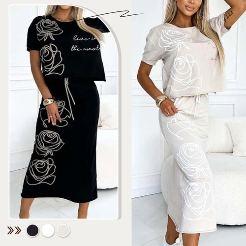 Levoire | Élégantes Deux Pièces Ensemble Motif Floral Femmes