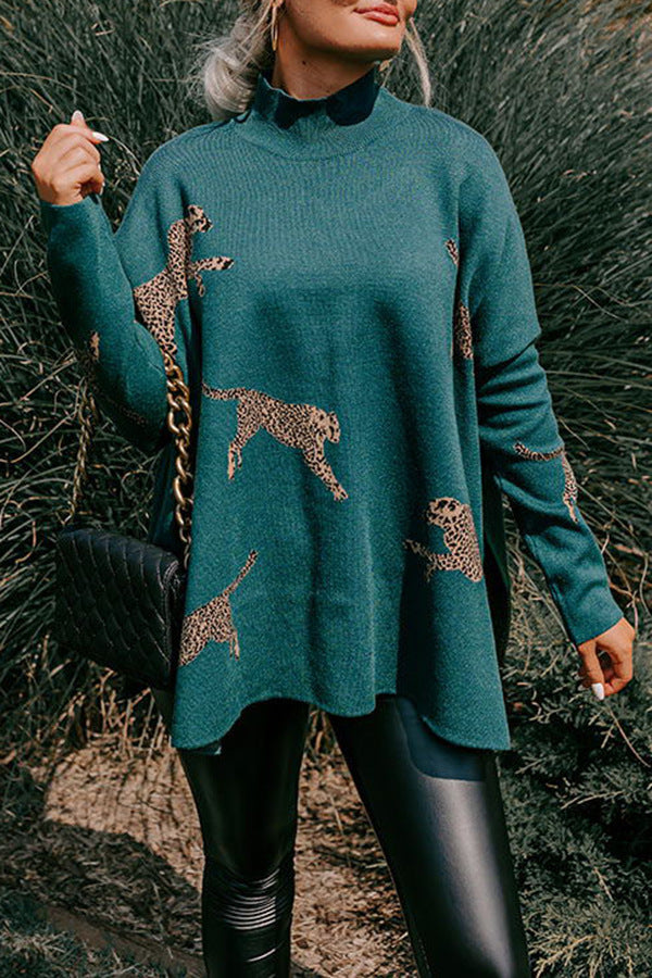 Levoire | Pull léopard et tigre Vert