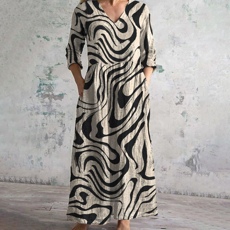 Levoire | Robe Évasée Imprimé Vintage Multicolore