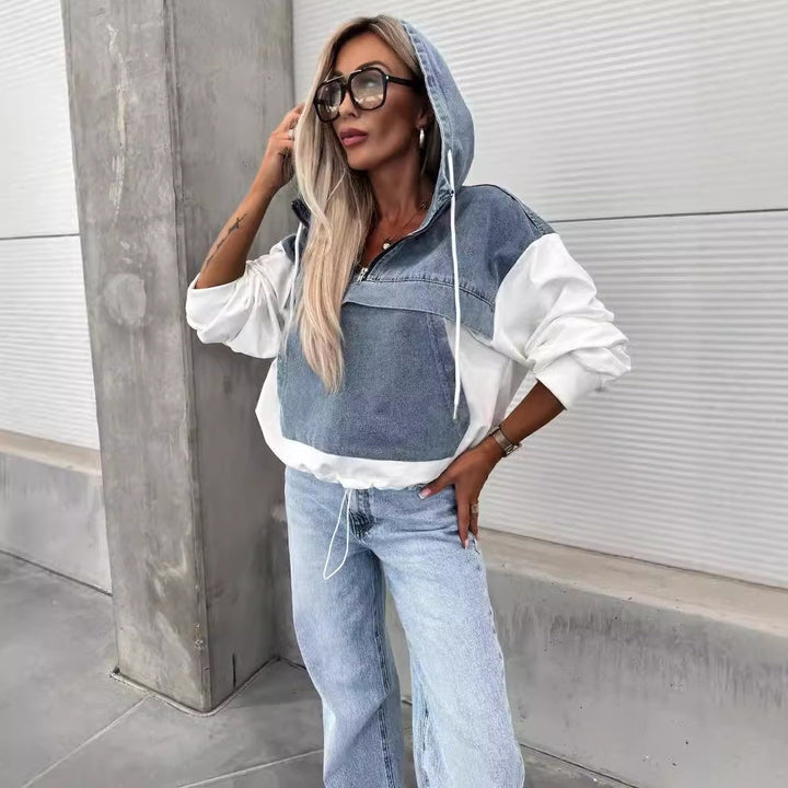 Levoire | Veste en jean avec capuche Blanc