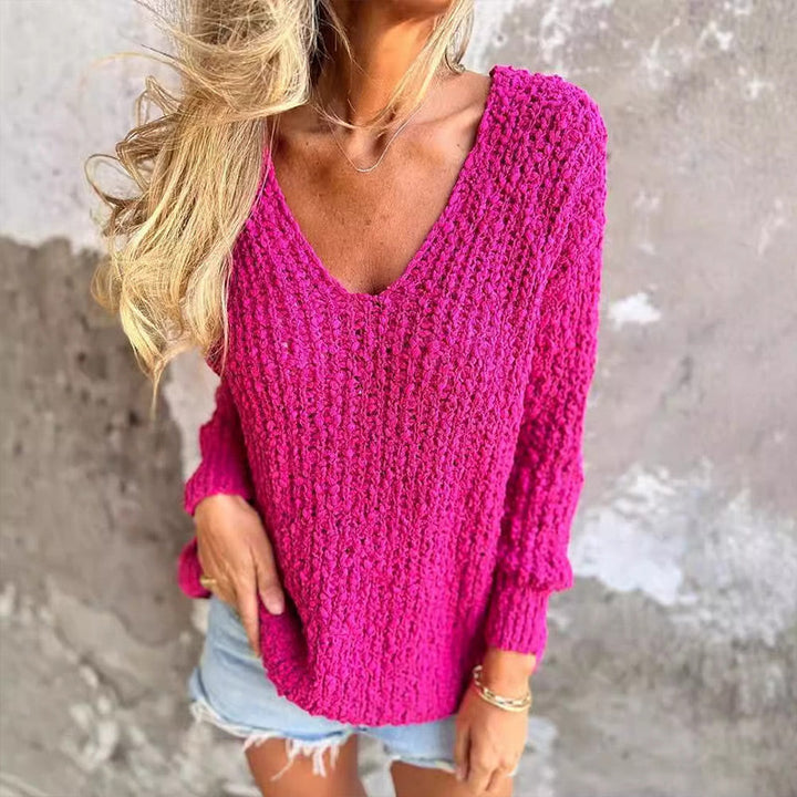 Levoire | Pull Au Crochet À Manches Longues Et Col V Profond
