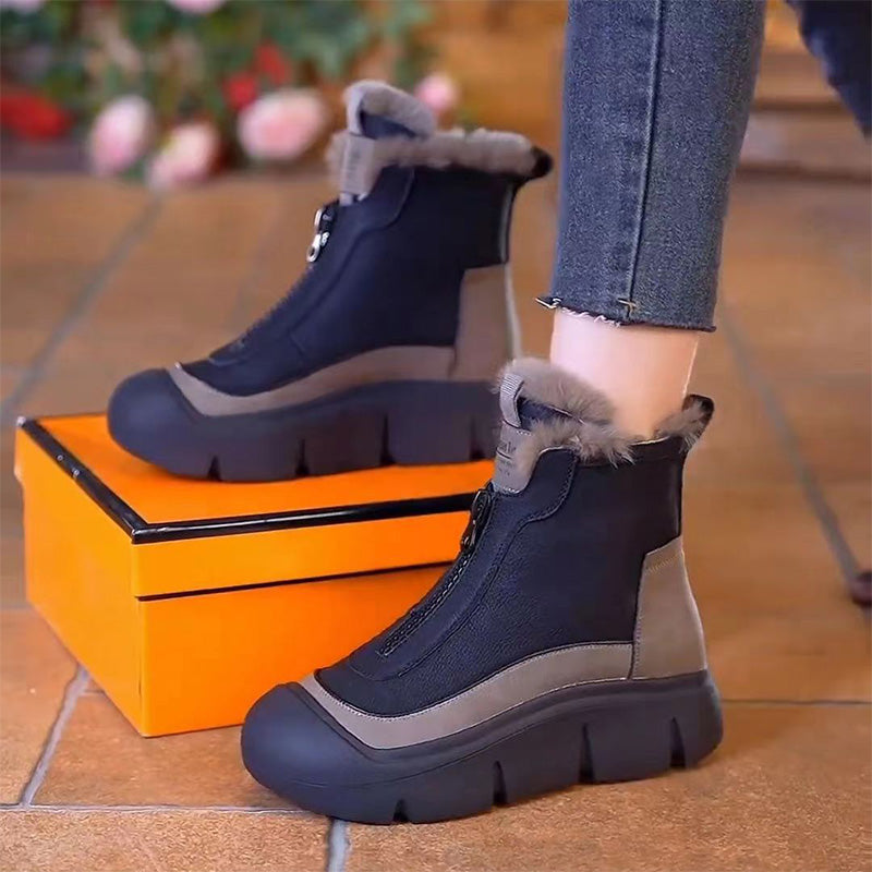 Levoire | Bottes De Neige Chaudes Antidérapantes Avec Fermeture Éclair Noir