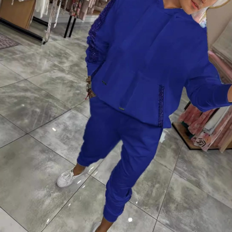 Levoire | 2 Pièces Ensemble De Tops Et Pantalons Avec Capuche Et Cordons Fr Femmes