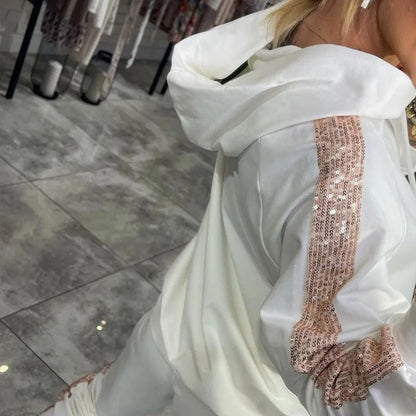 Levoire | 2 Pièces Ensemble De Tops Et Pantalons Avec Capuche Et Cordons Fr Femmes