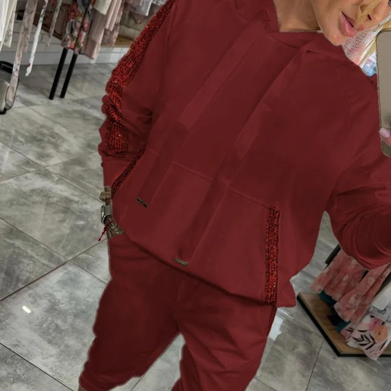 Levoire | 2 Pièces Ensemble De Tops Et Pantalons Avec Capuche Et Cordons Fr Femmes