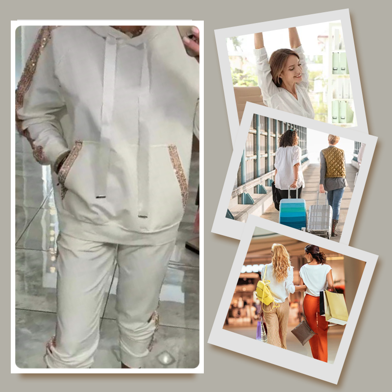Levoire | 2 Pièces Ensemble De Tops Et Pantalons Avec Capuche Et Cordons Fr Femmes