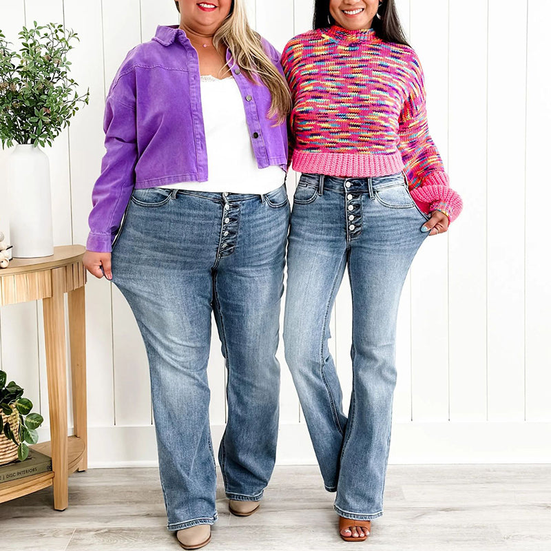 Levoire | Femmes Bootcut Jeans Avec Boutons