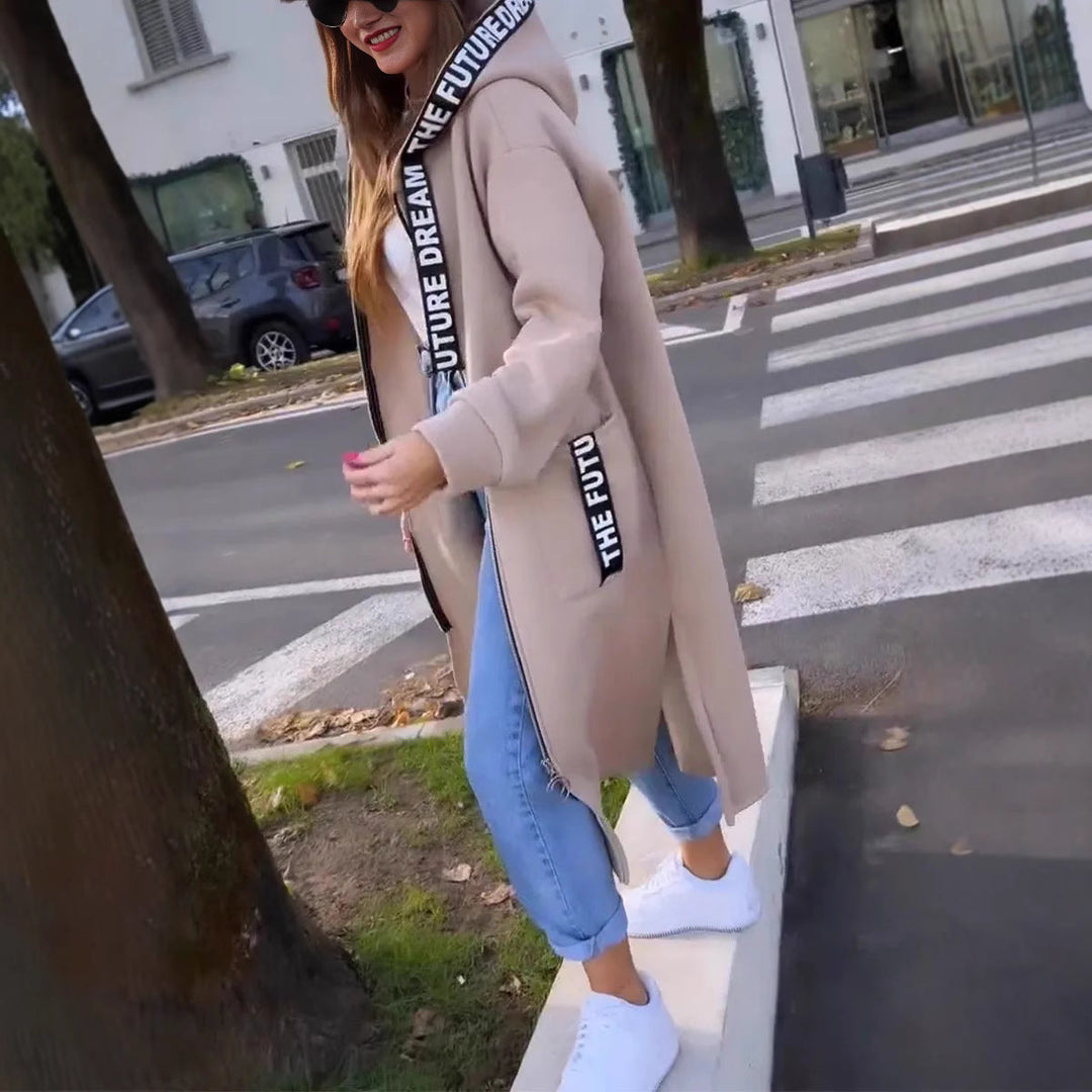Levoire | Veste en sweat longue avec capuche Abricot