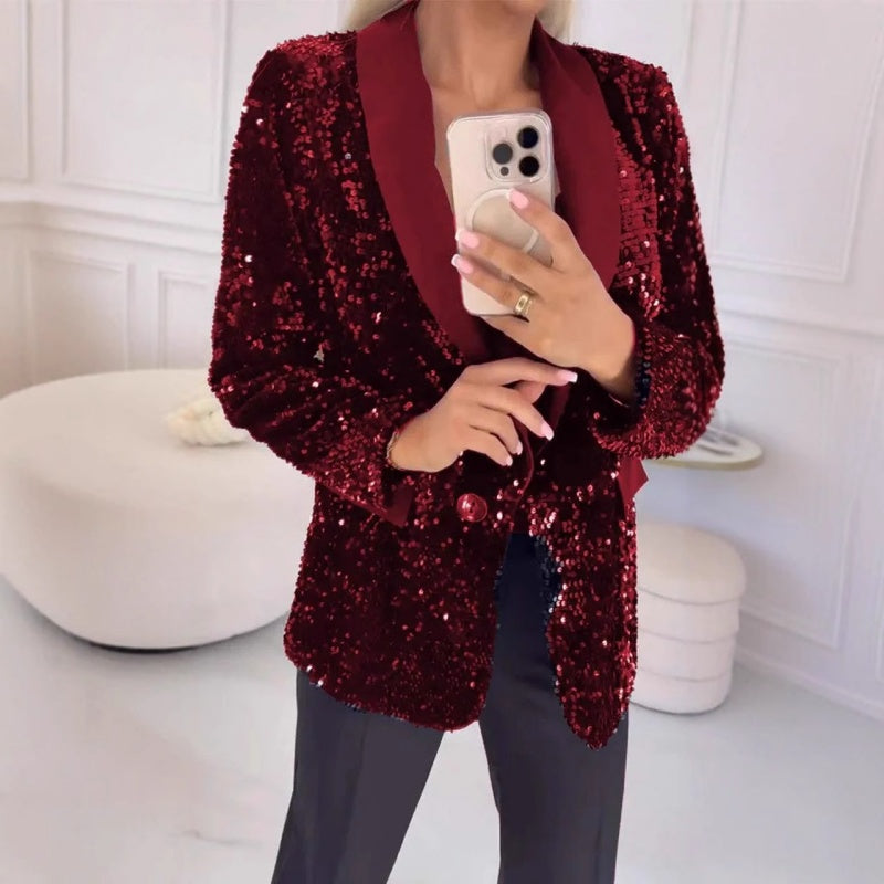 Levoire | Légante Veste Longue Manches Fr Femmes Rouge