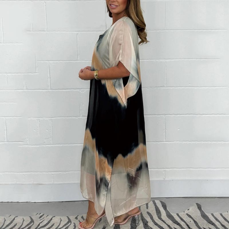 Levoire | Confortable Lâche Chiffon Teint Claboussure Robe Fr Femmes