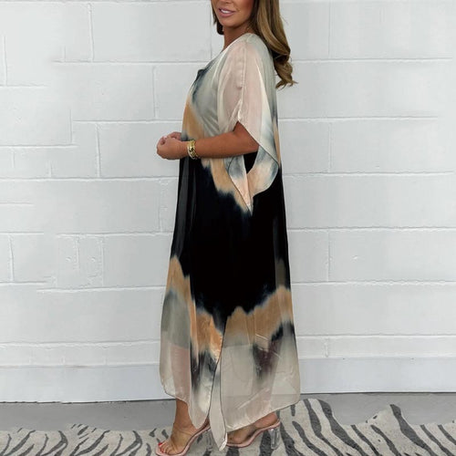 Levoire | Confortable Lâche Chiffon Teint Claboussure Robe Fr Femmes