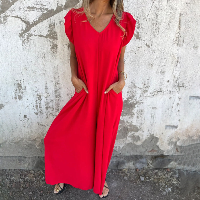 Levoire | Schlichter Combinaison Avec Dcollet Rot