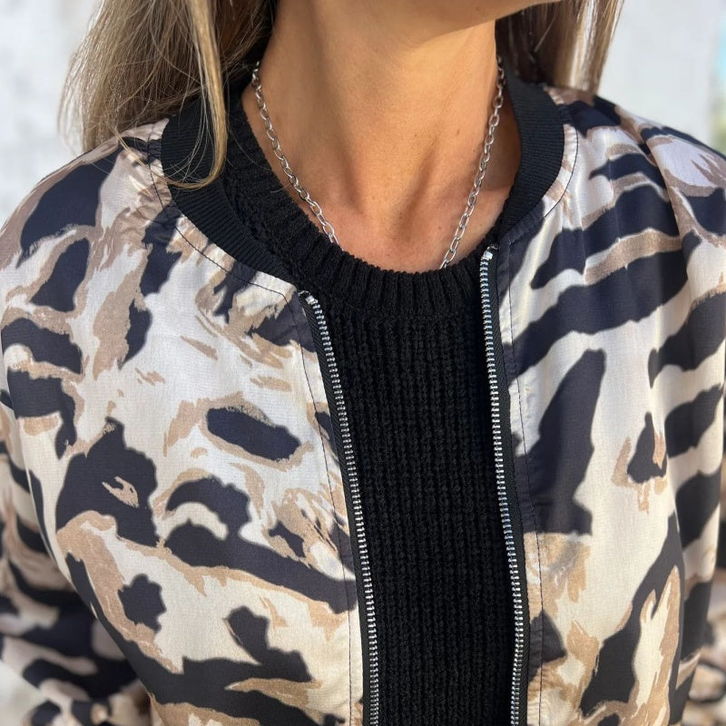 Levoire | Bomber Jacket Avec Zip Et Imprim Zèbre Pour Femmes