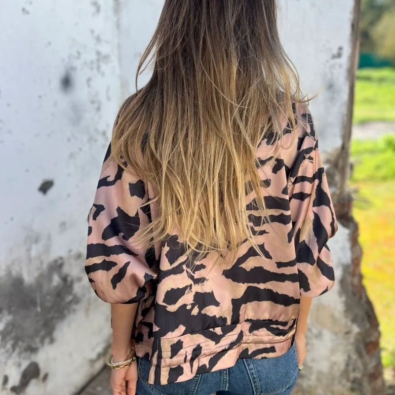 Levoire | Bomber Jacket Avec Zip Et Imprim Zèbre Pour Femmes