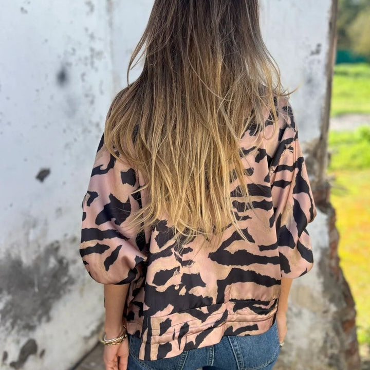 Levoire | Bomber Jacket Avec Zip Et Imprim Zèbre Pour Femmes