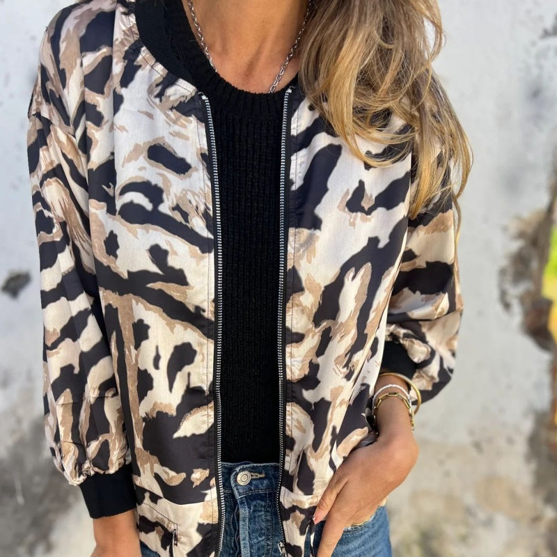 Levoire | Bomber Jacket Avec Zip Et Imprim Zèbre Pour Femmes