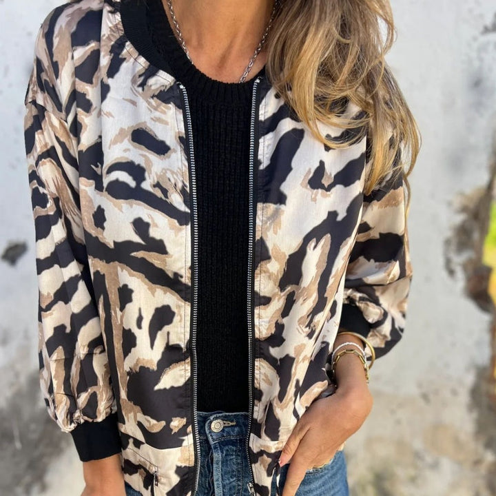 Levoire | Bomber Jacket Avec Zip Et Imprim Zèbre Pour Femmes