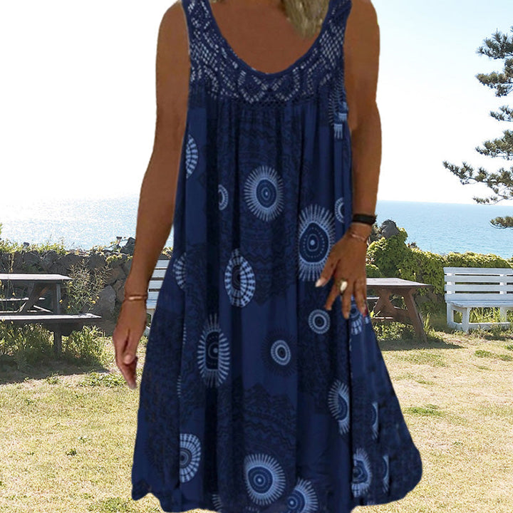 Levoire | Robe Dt Légère Avec Imprim Décolleté Bleu foncé