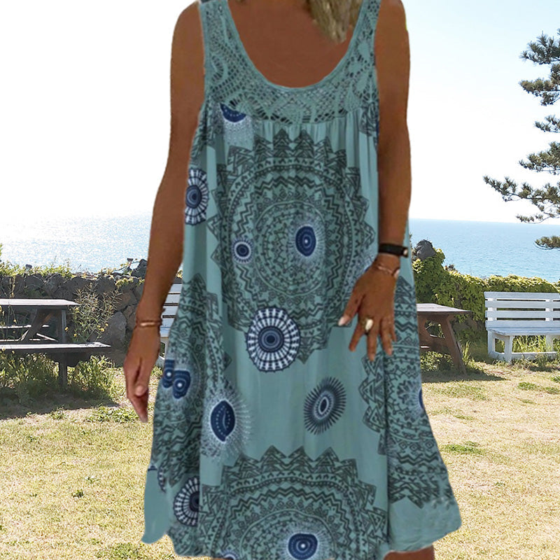 Levoire | Robe Dt Légère Avec Imprim Décolleté Vert foncé