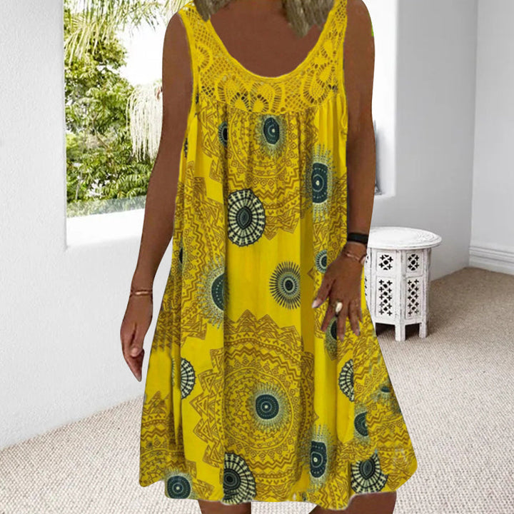 Levoire | Robe Dt Légère Avec Imprim Décolleté Jaune