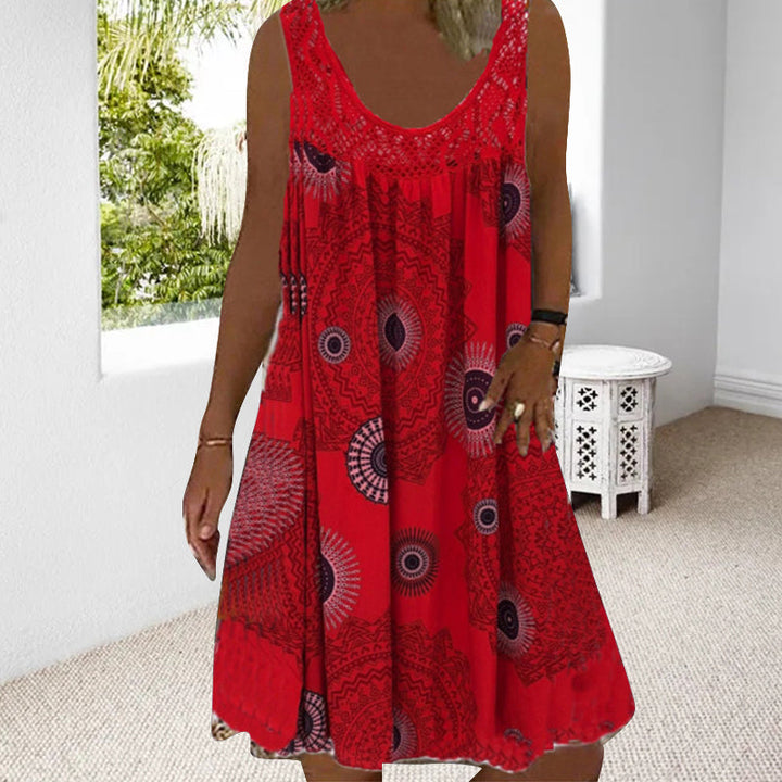 Levoire | Robe Dt Légère Avec Imprim Décolleté Rot