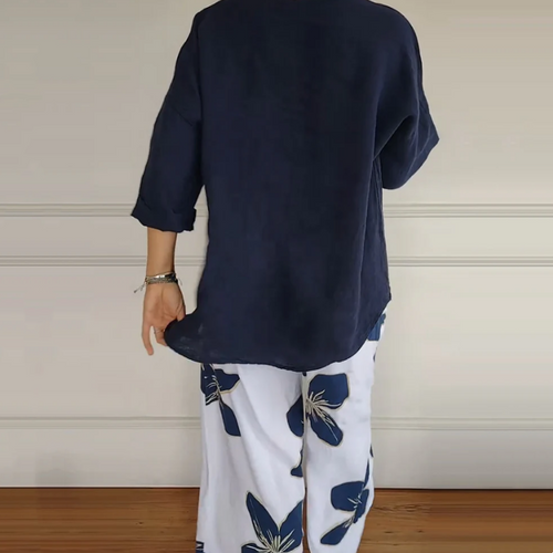Levoire | D'Un Haut Imprimé À Encolure Ronde Et Pantalon Pour Femmes