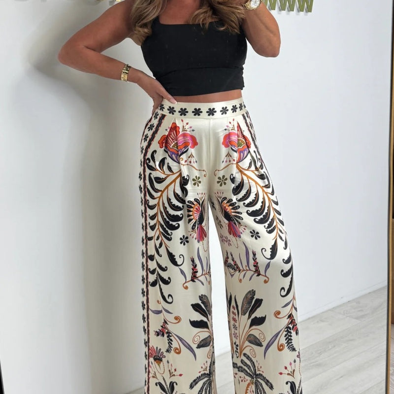 Levoire | Pantalon Large En Satin Imprimé