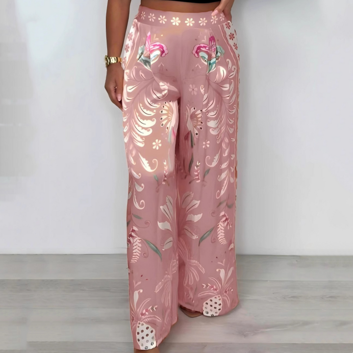 Levoire | Pantalon Large En Satin Imprimé Rose