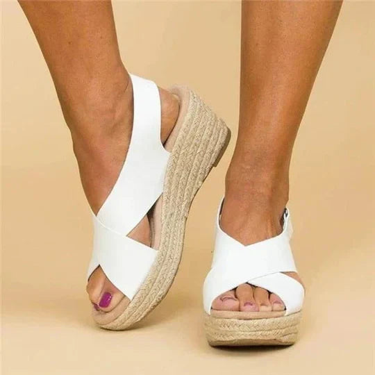 Levoire | Chic Élégante Espadrille-Sandales Blanc