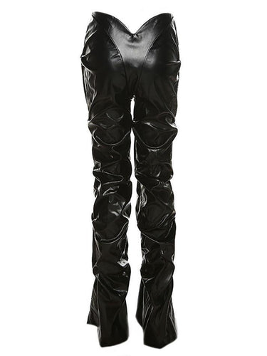 Levoire | Pantalon En Cuir Taille Basse Empilé