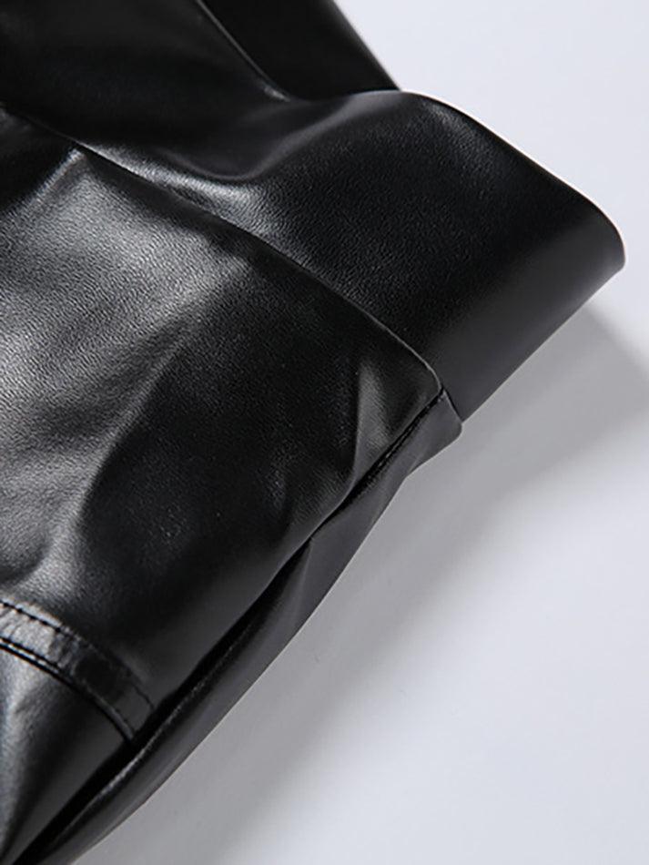 Levoire | Pantalon En Cuir Pu Empilé