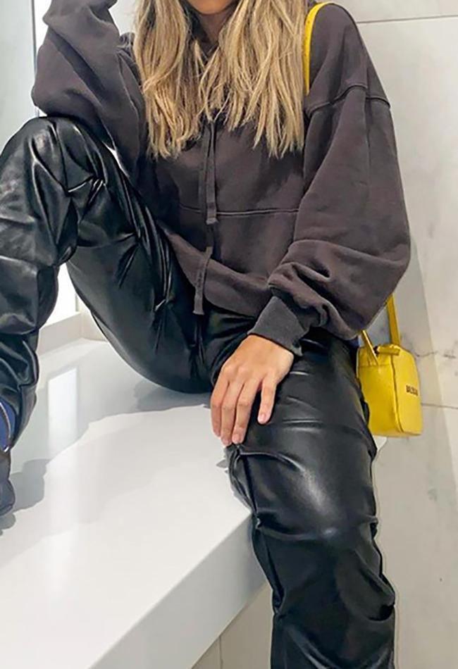 Levoire | Pantalon En Cuir Pu Empilé