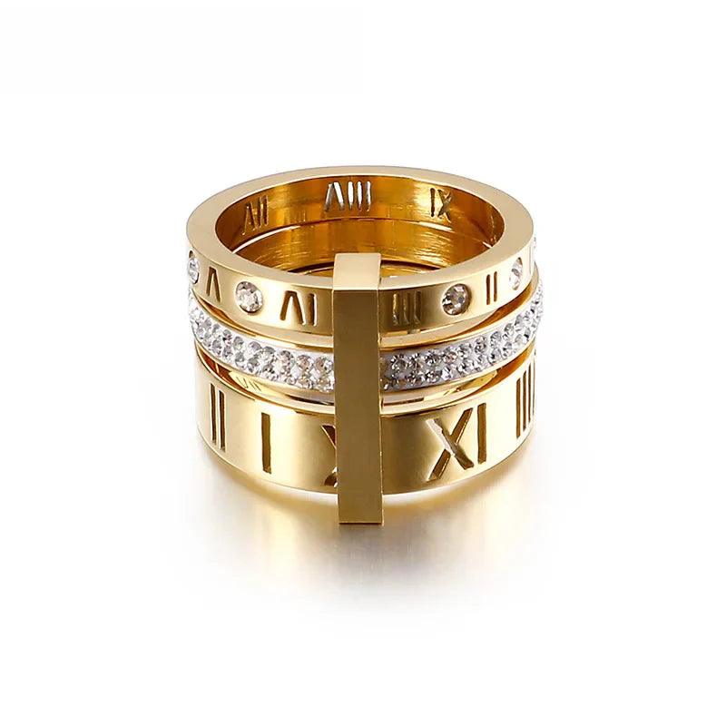 Levoire | Bague En Strass Chiffres Romains Couleur or